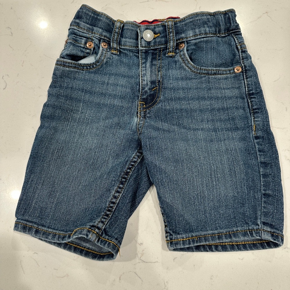 Levis 511 Slim Fit Denim Shorts Kids Size 6/7 Medium Wash Adjustable Waist